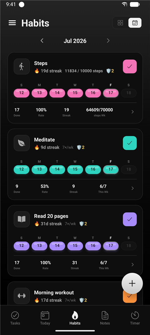 Habits and streaks