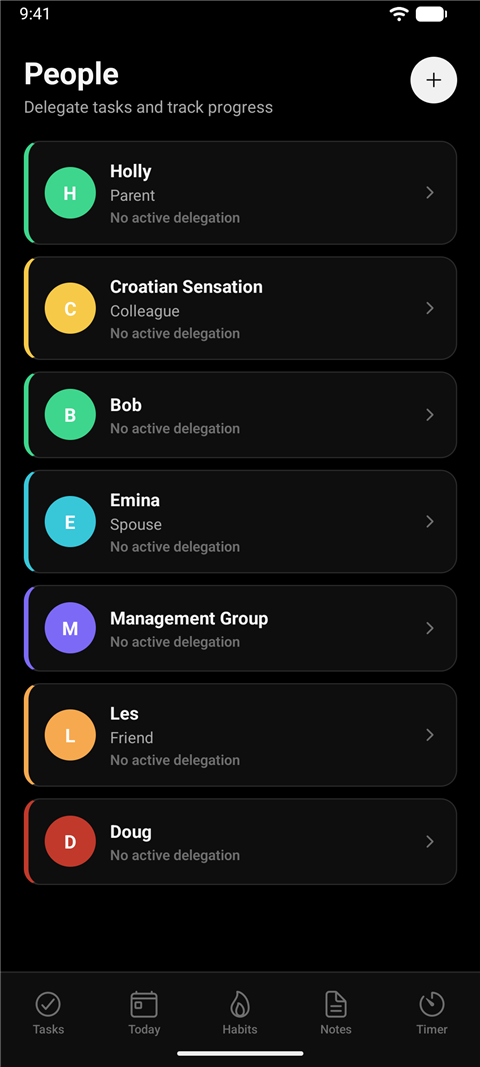 Delegate tasks to people